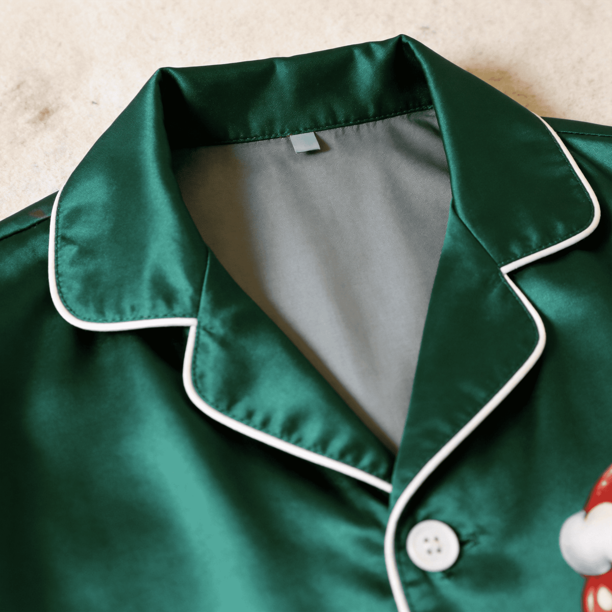 Christmas Number 67 Print Satin Matching Pajamas for Couples – Long Sleeve Button-Down Top & Pants Sleepwear Set