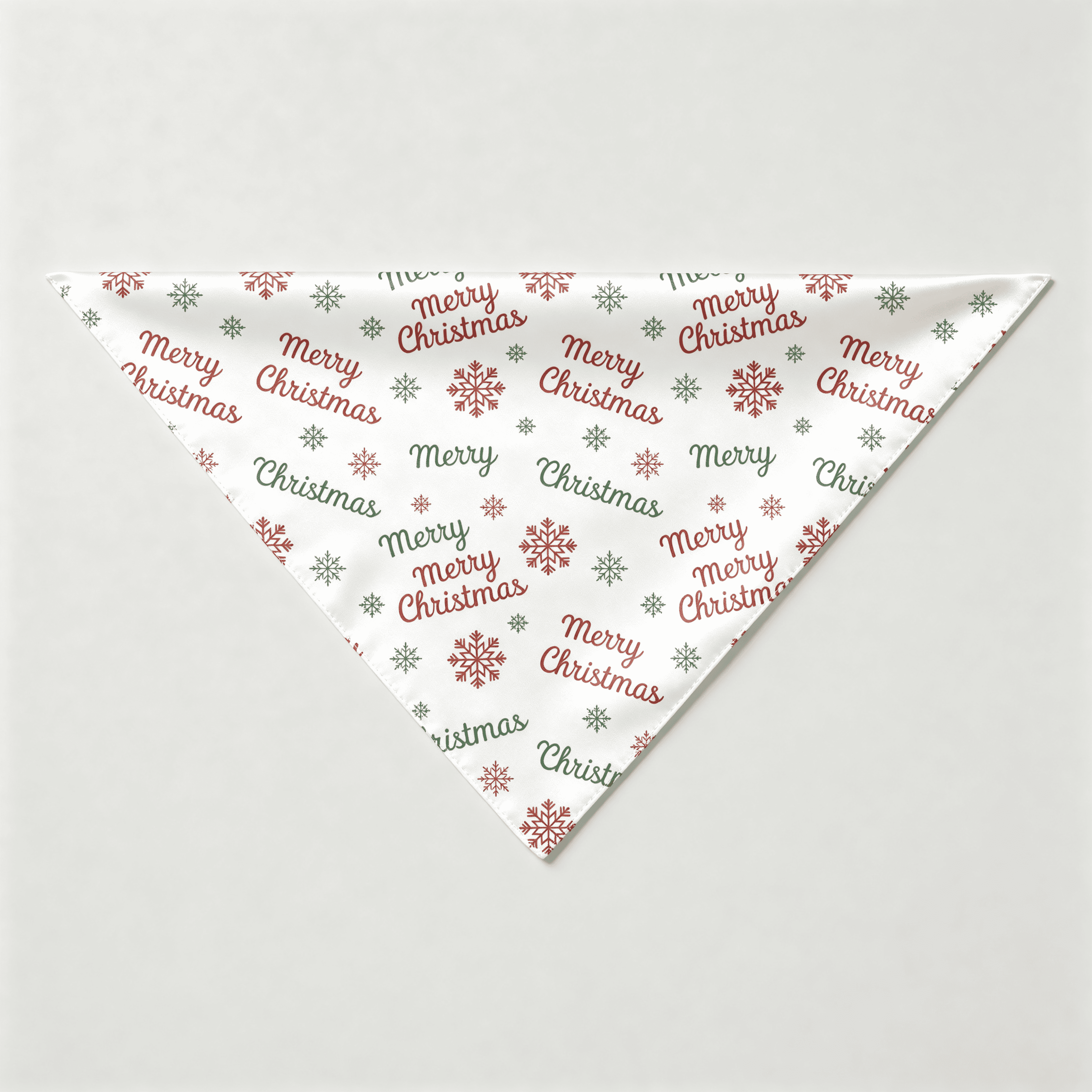 Merry Christmas Script & Snowflake Print Satin Button-Up Family Pajamas Set