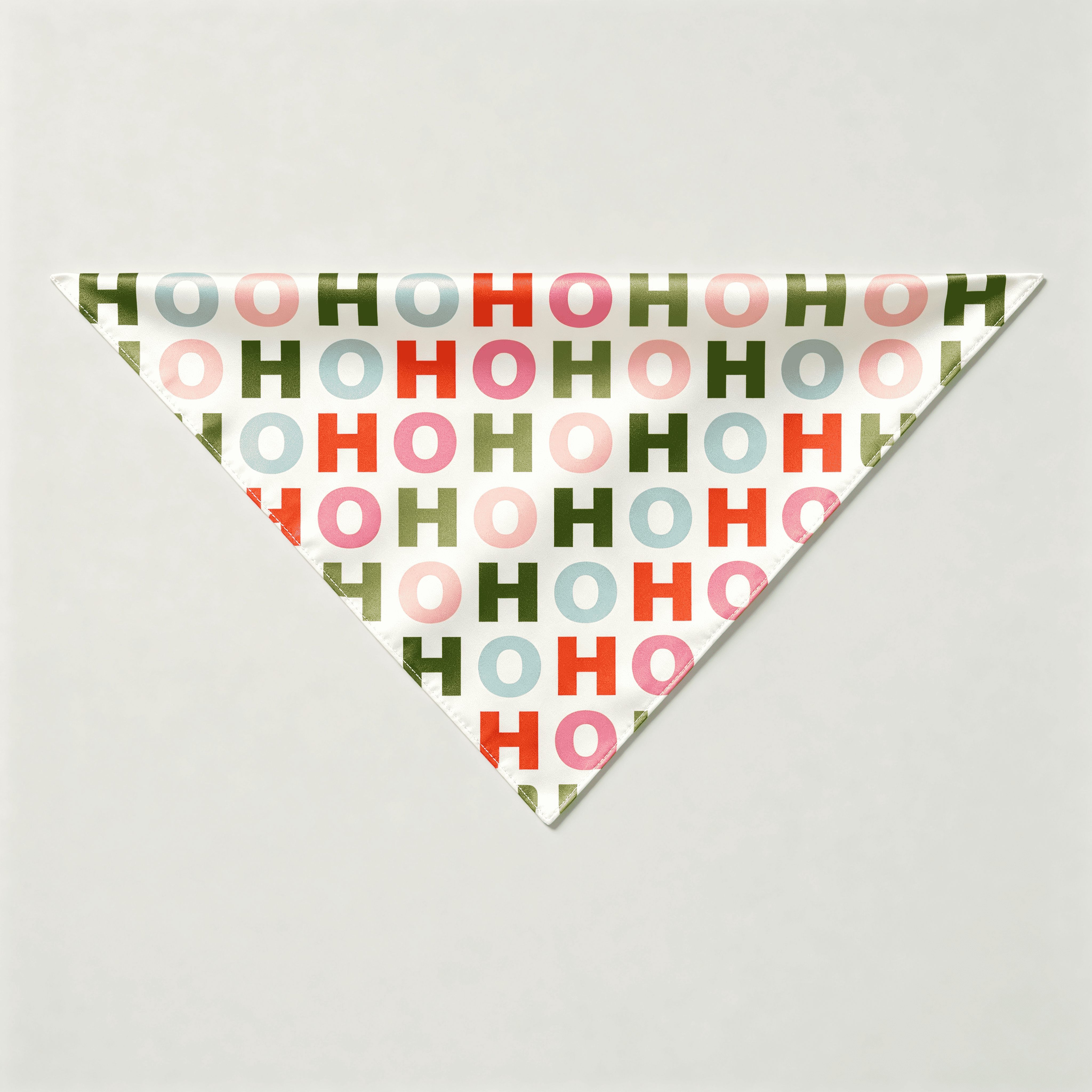 Colorful HOHOHO Letter Print Satin Button-Up Family Christmas Pajamas Set