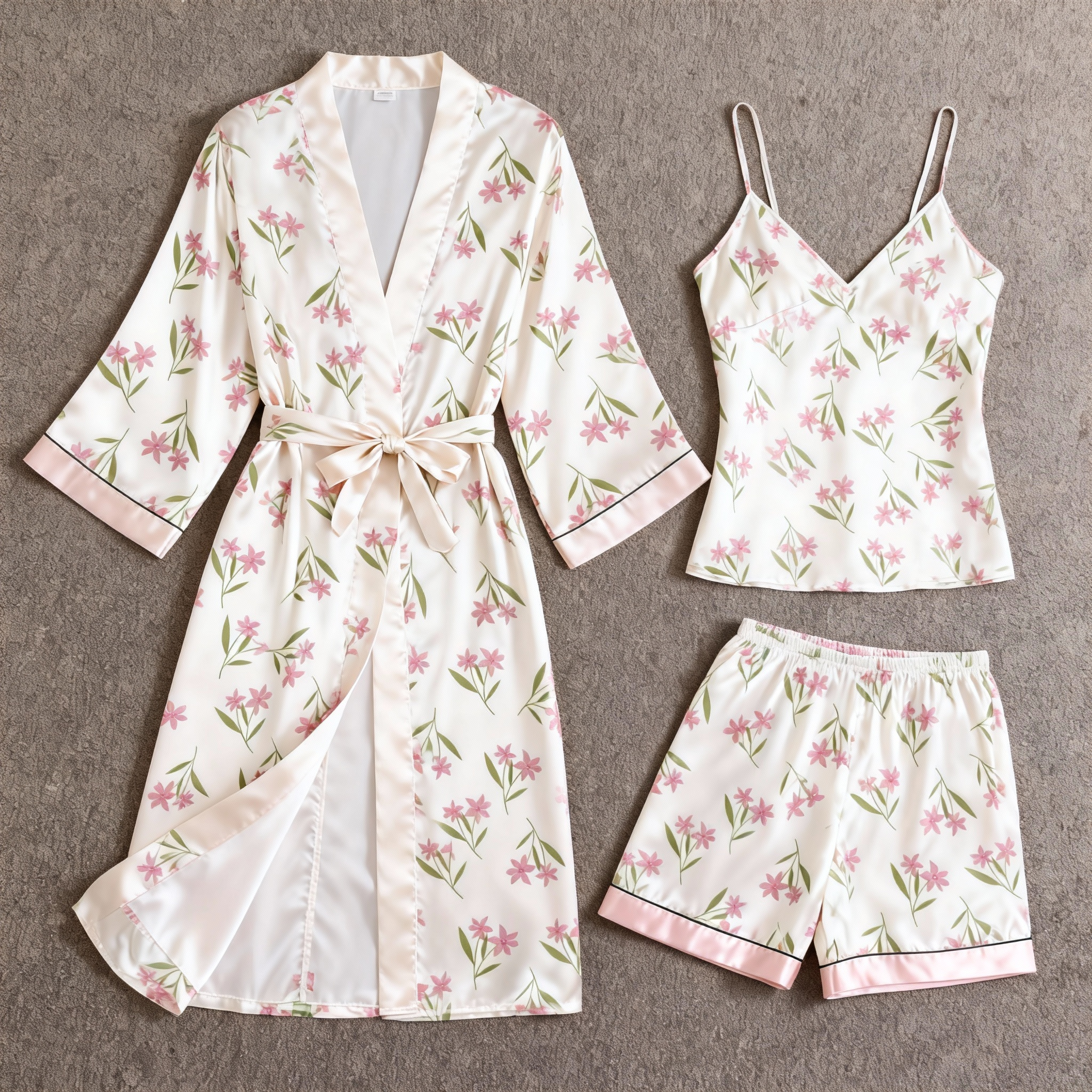 Women's Premium Satin Sleep Set with Dense Floral
