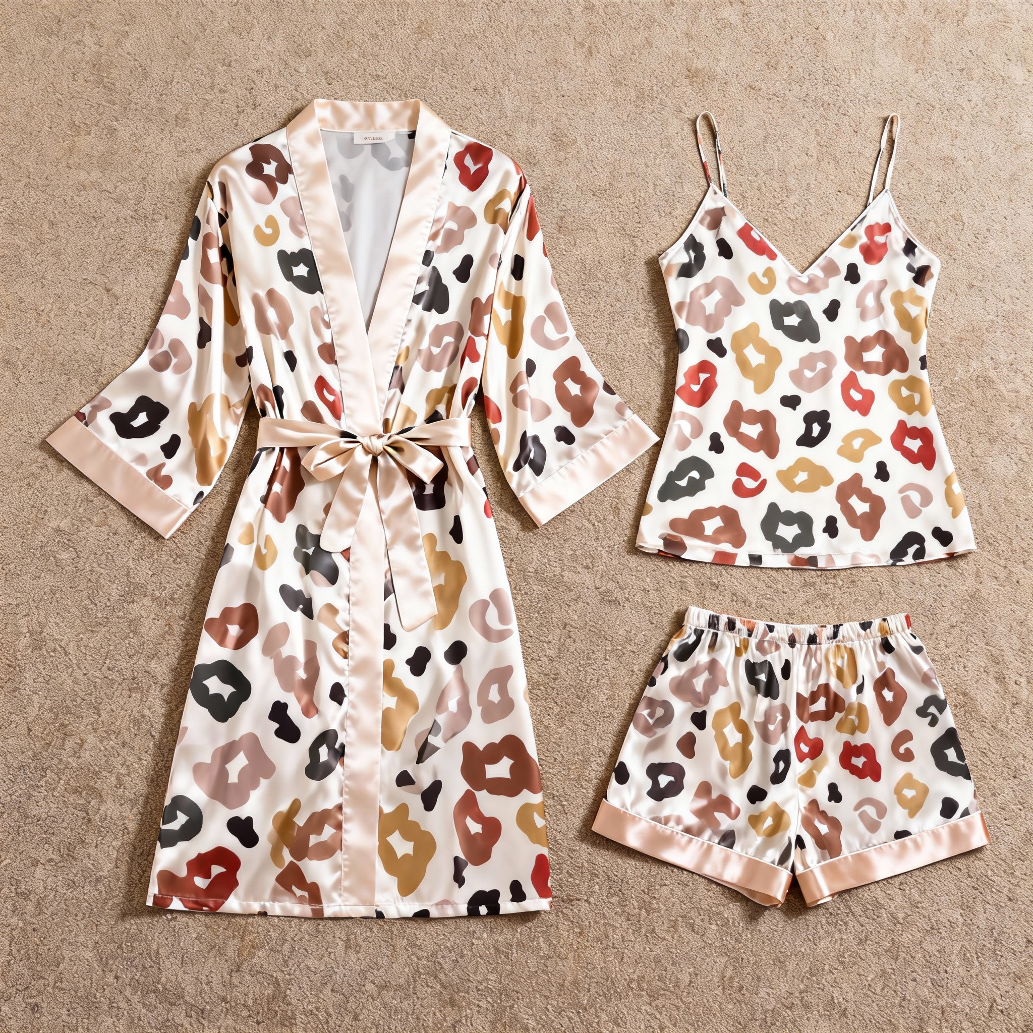 Women's Premium Satin Sleep Set with Artistic Design
