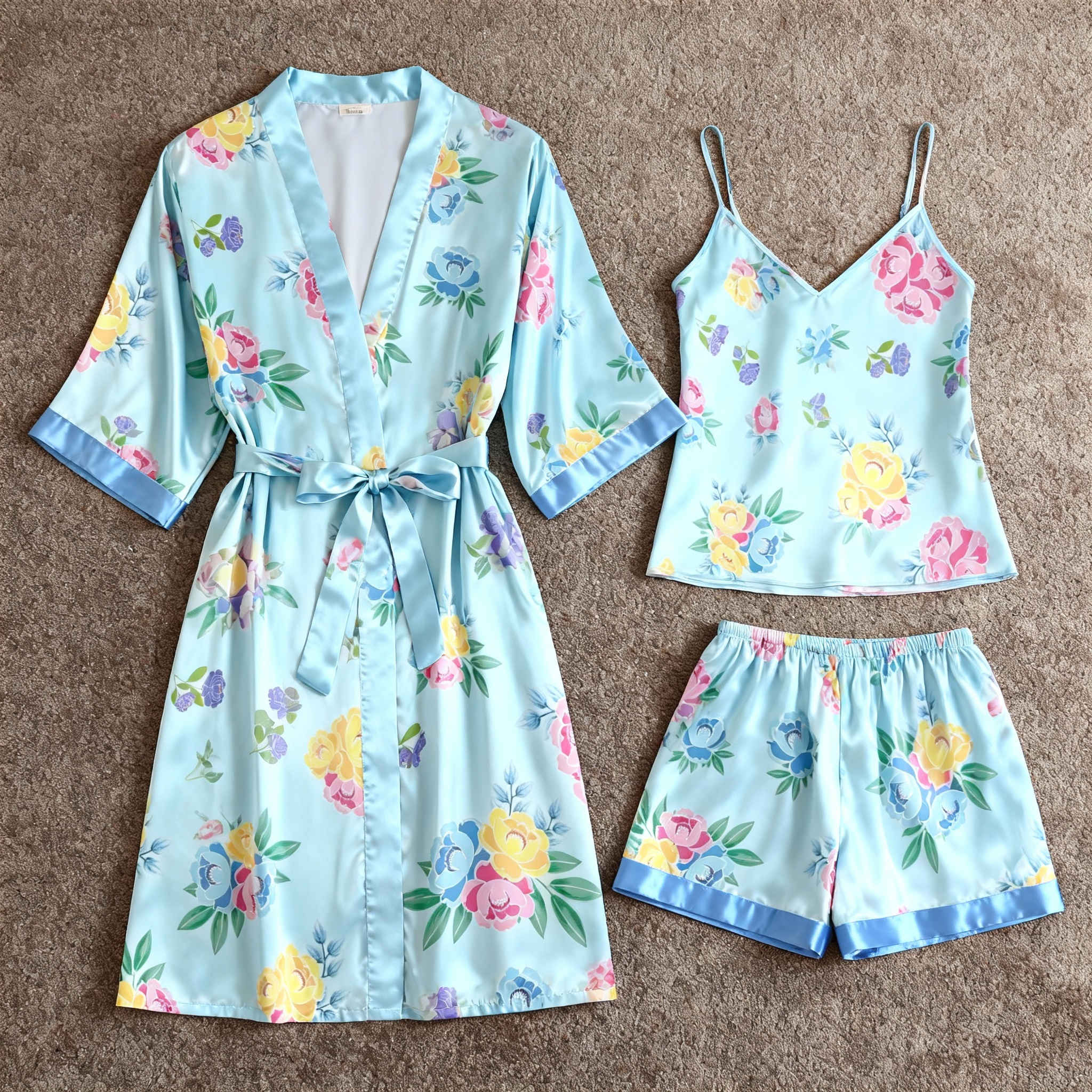 Women's Premium Satin Sleep Set with Elegant Blue
