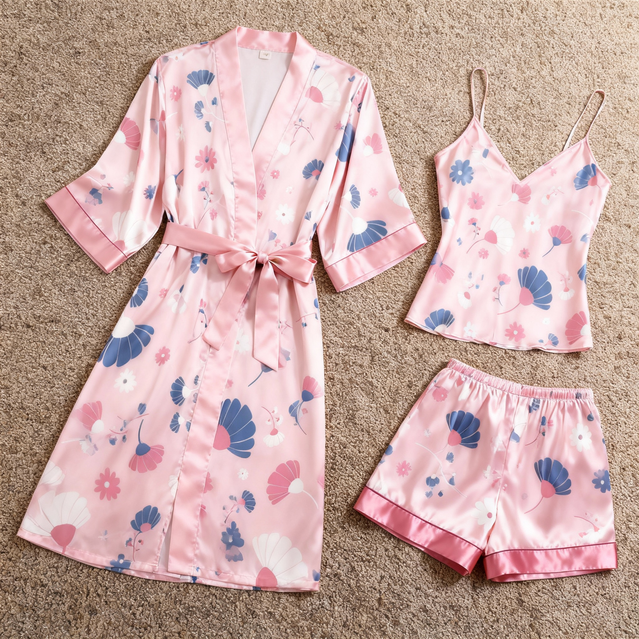 Women's Premium Satin Sleep Set with Elegant Pink