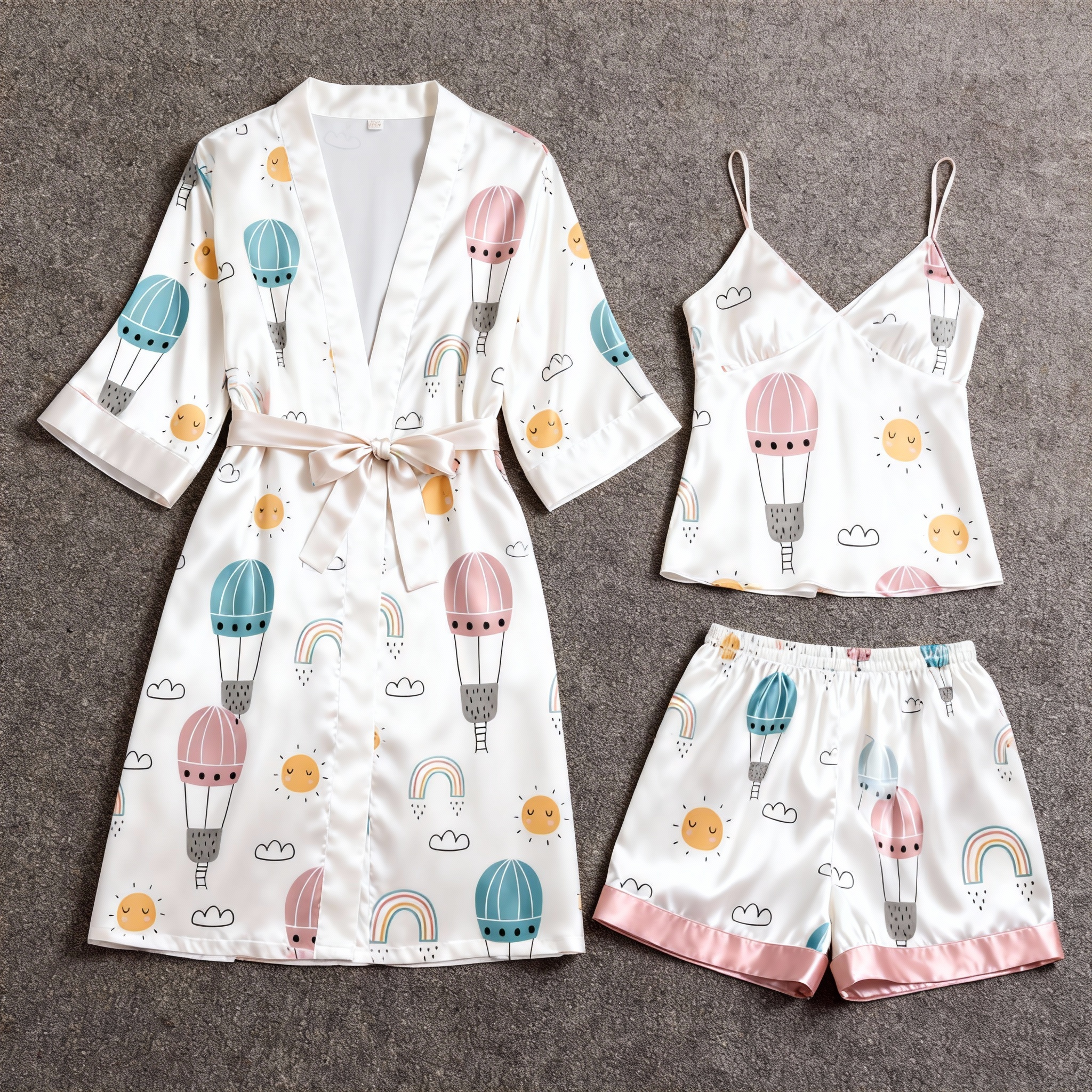Women's Premium Satin Sleep Set with Playful Pattern