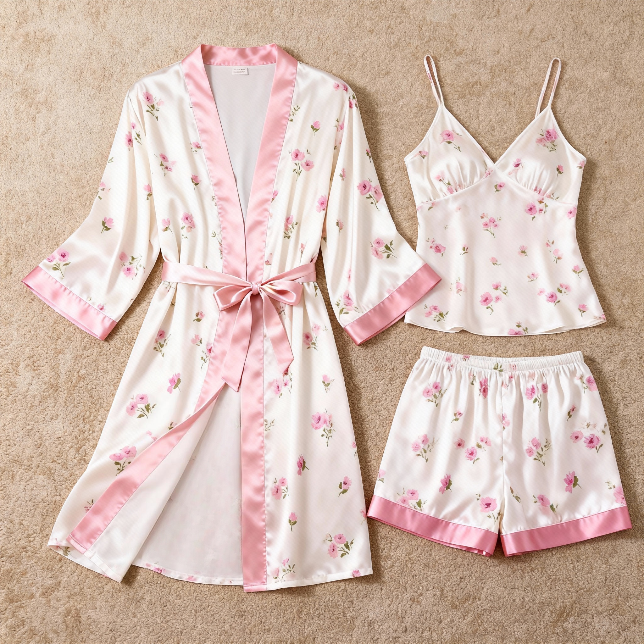 Women's Premium Satin Sleep Set with Rich Floral Print