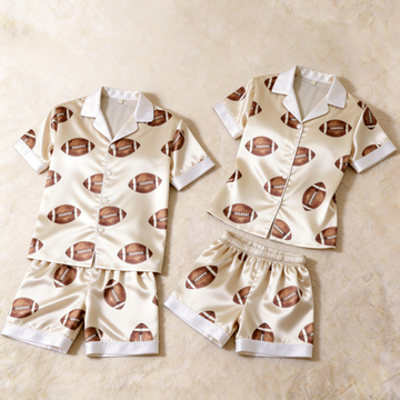 Novelty Satin Print Pajama Set – Unique Couple Sleepwear