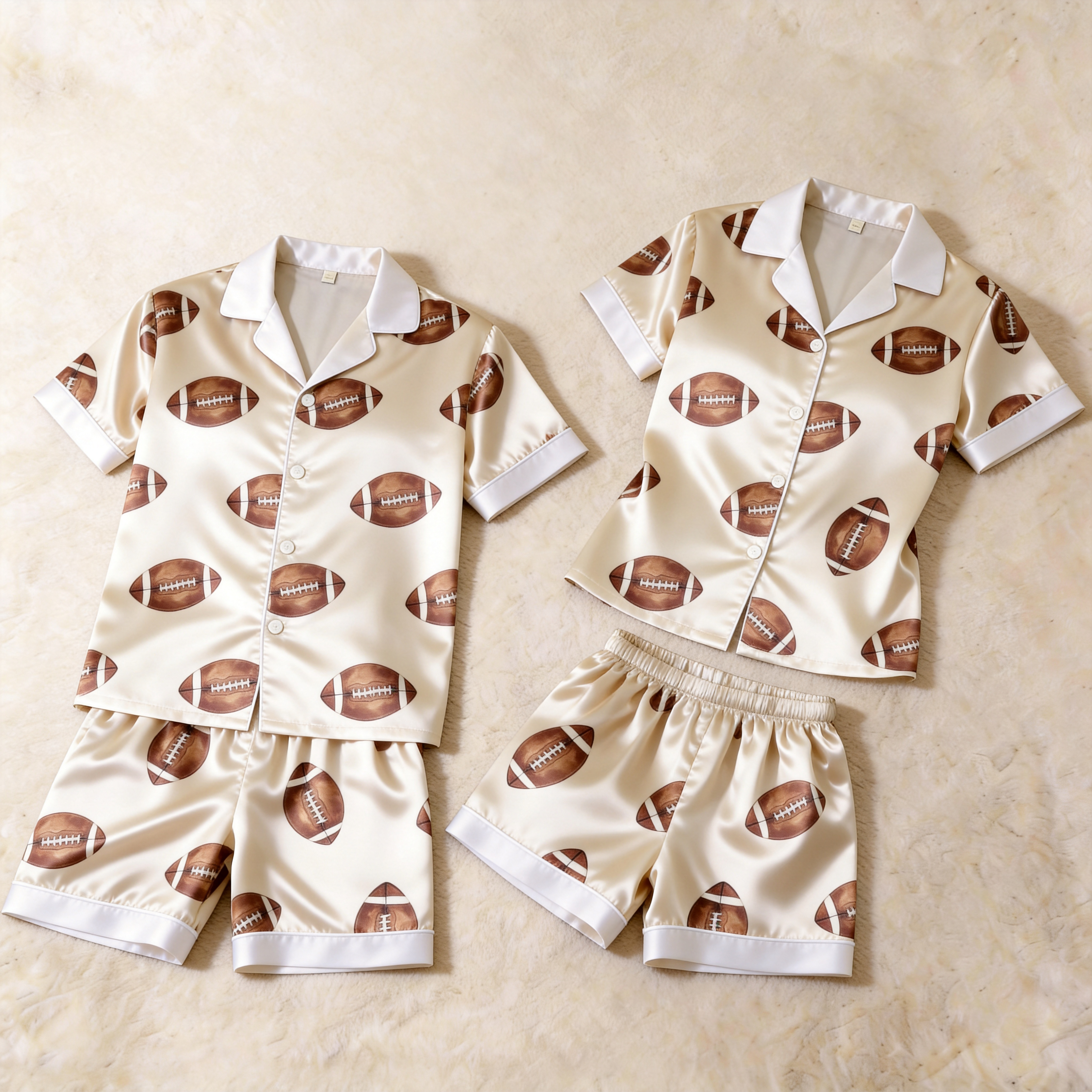 Novelty Satin Print Pajama Set – Unique Couple Sleepwear