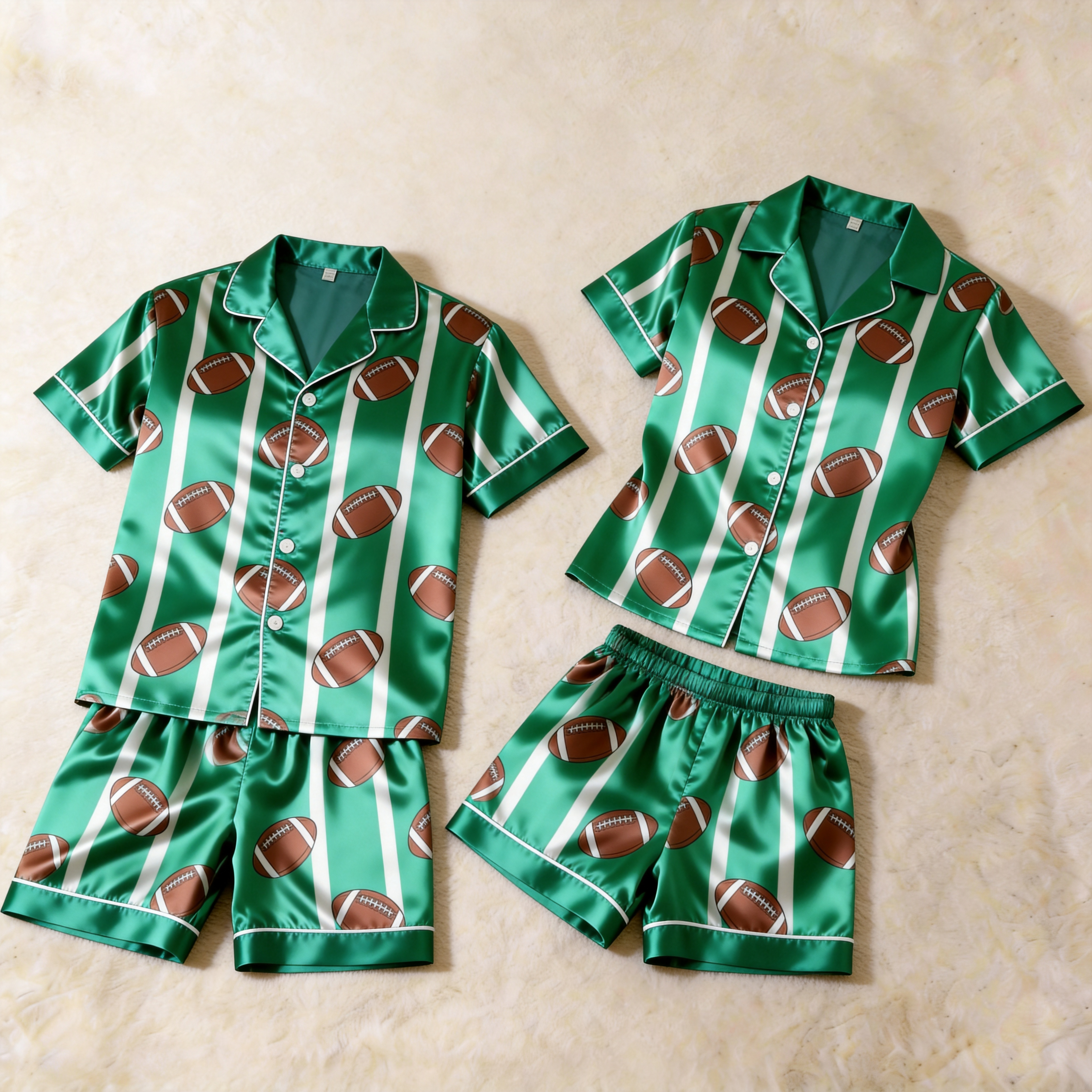 Silky Satin Whimsical Print Pajama Set – Creative Couple Sleepwear