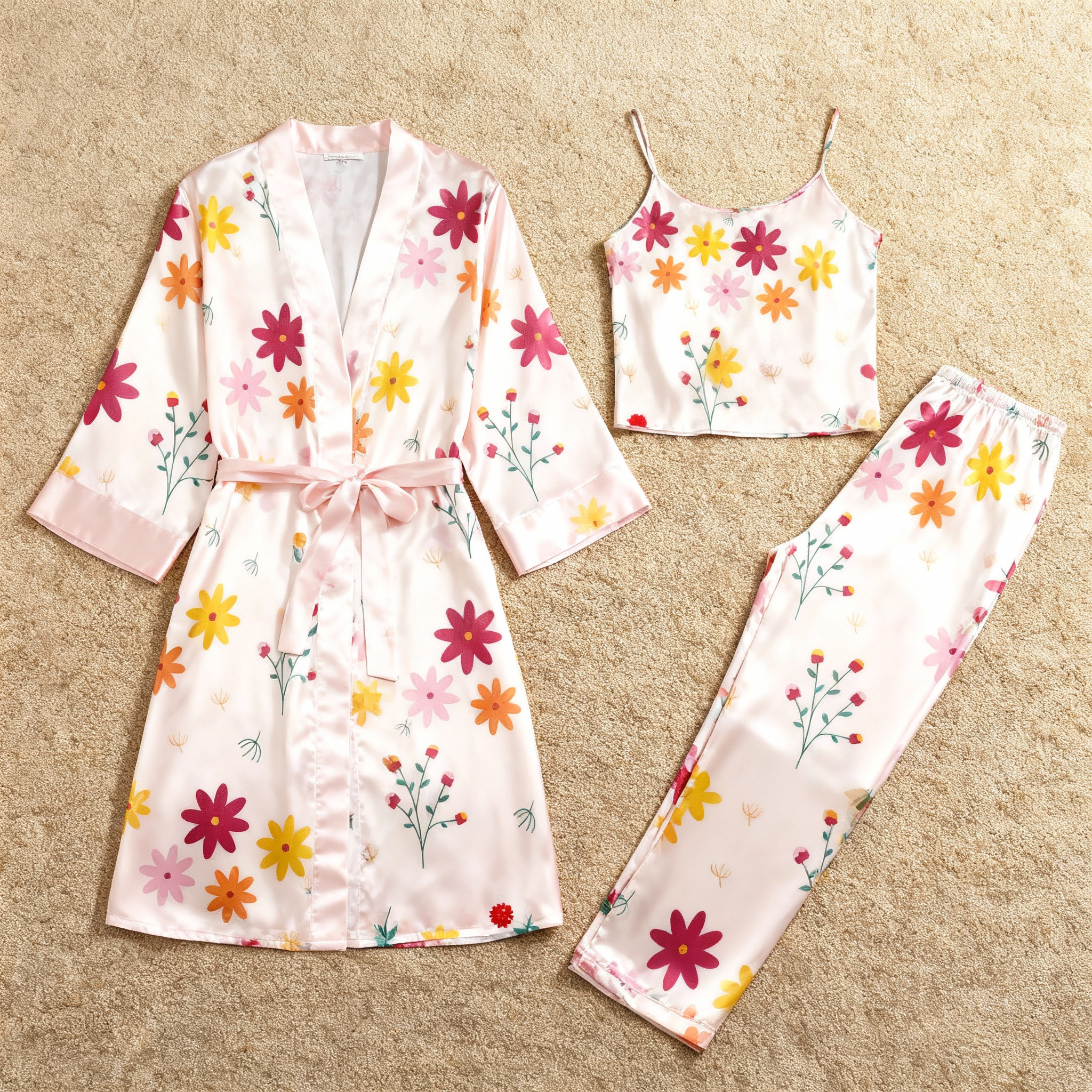Women's 3-Piece Colorful Floral Loungewear