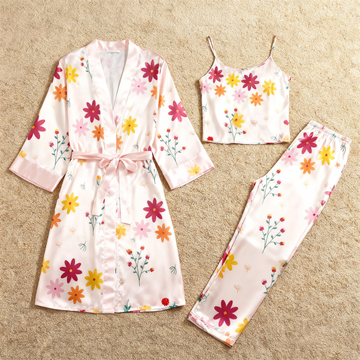 Women's 3-Piece Colorful Floral Loungewear