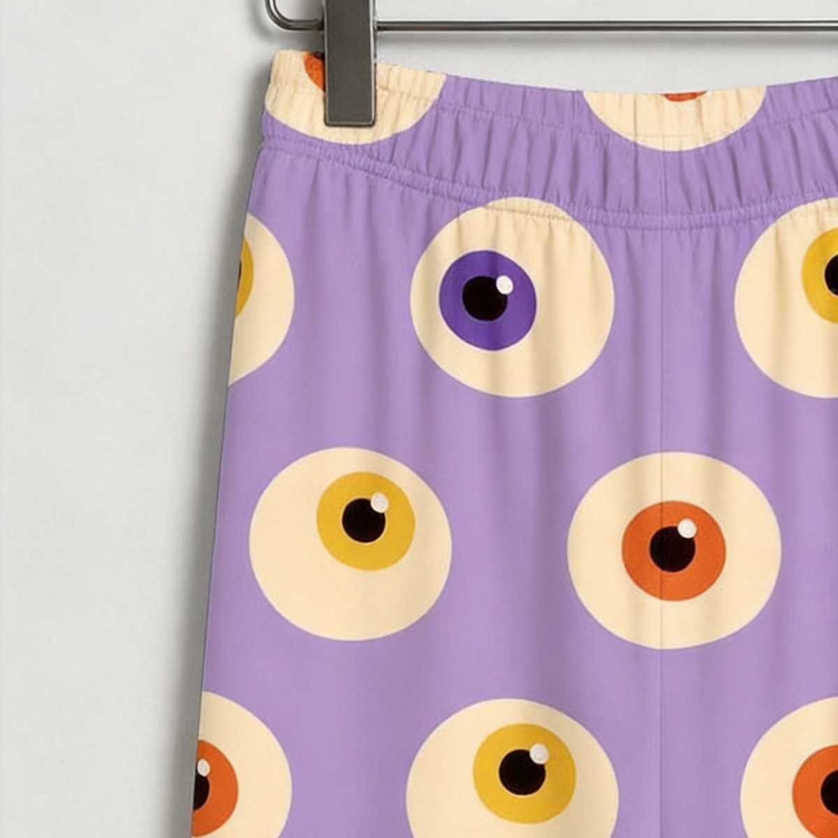 Whimsical Halloween Monster Eye Print Matching Family Pajama Set, Button-Down Cotton Loungewear