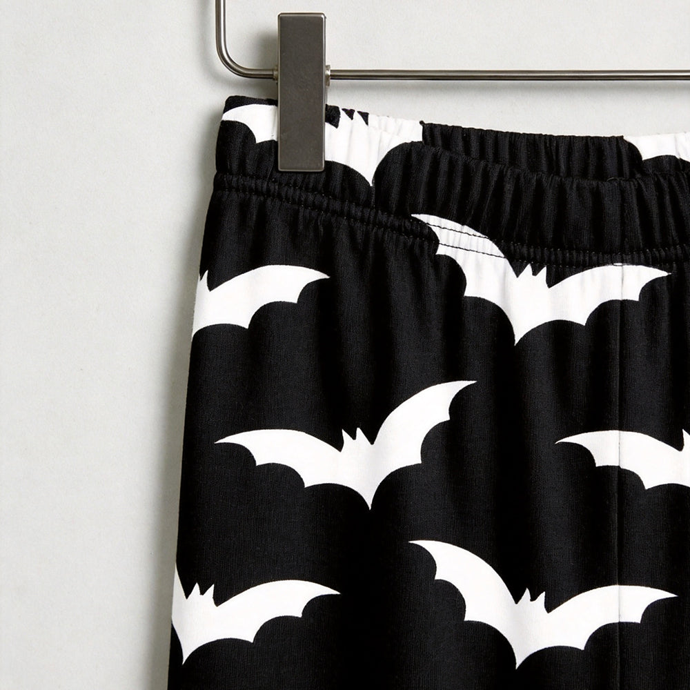 Classic Halloween Bat Print Matching Family Pajama Set, Button-Down Cotton Loungewear