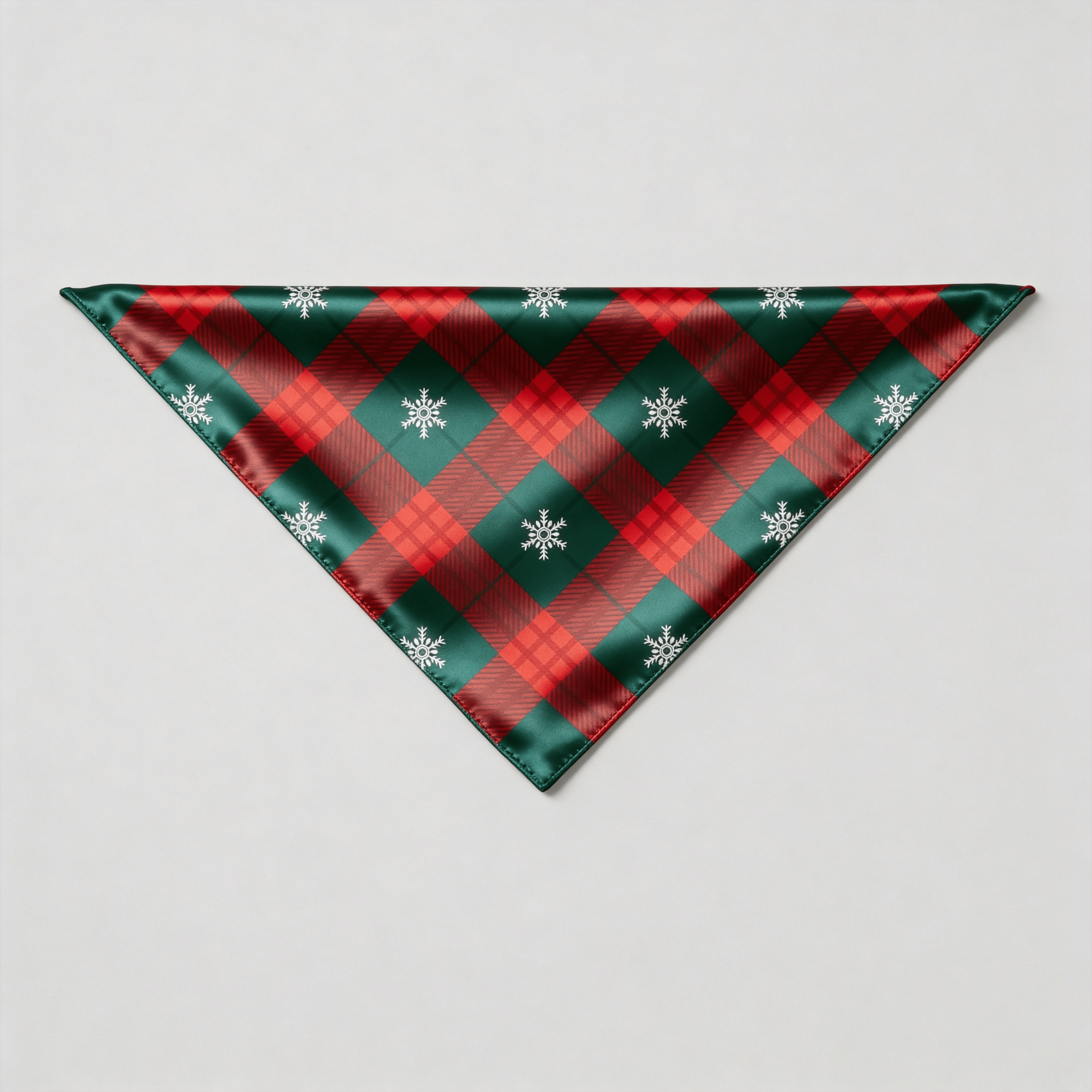 Festive Plaid & Snowflake Satin Button-Up Family Christmas Pajamas Set