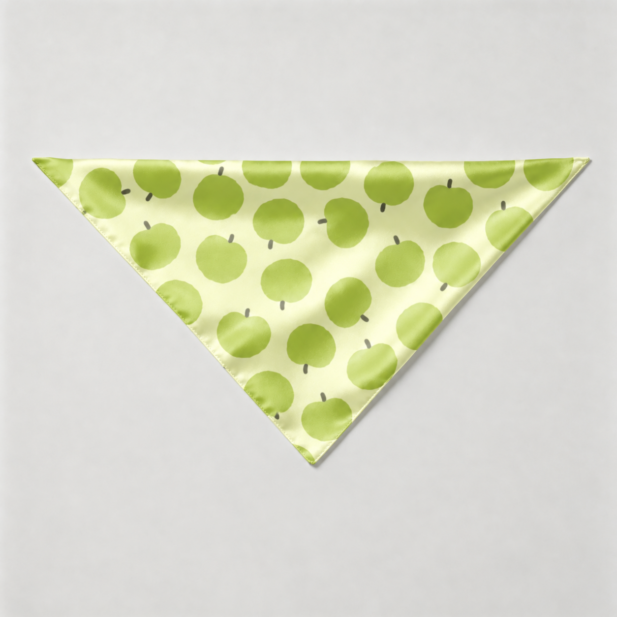 Green Apple Print Satin Button-Up Family Pajamas Set