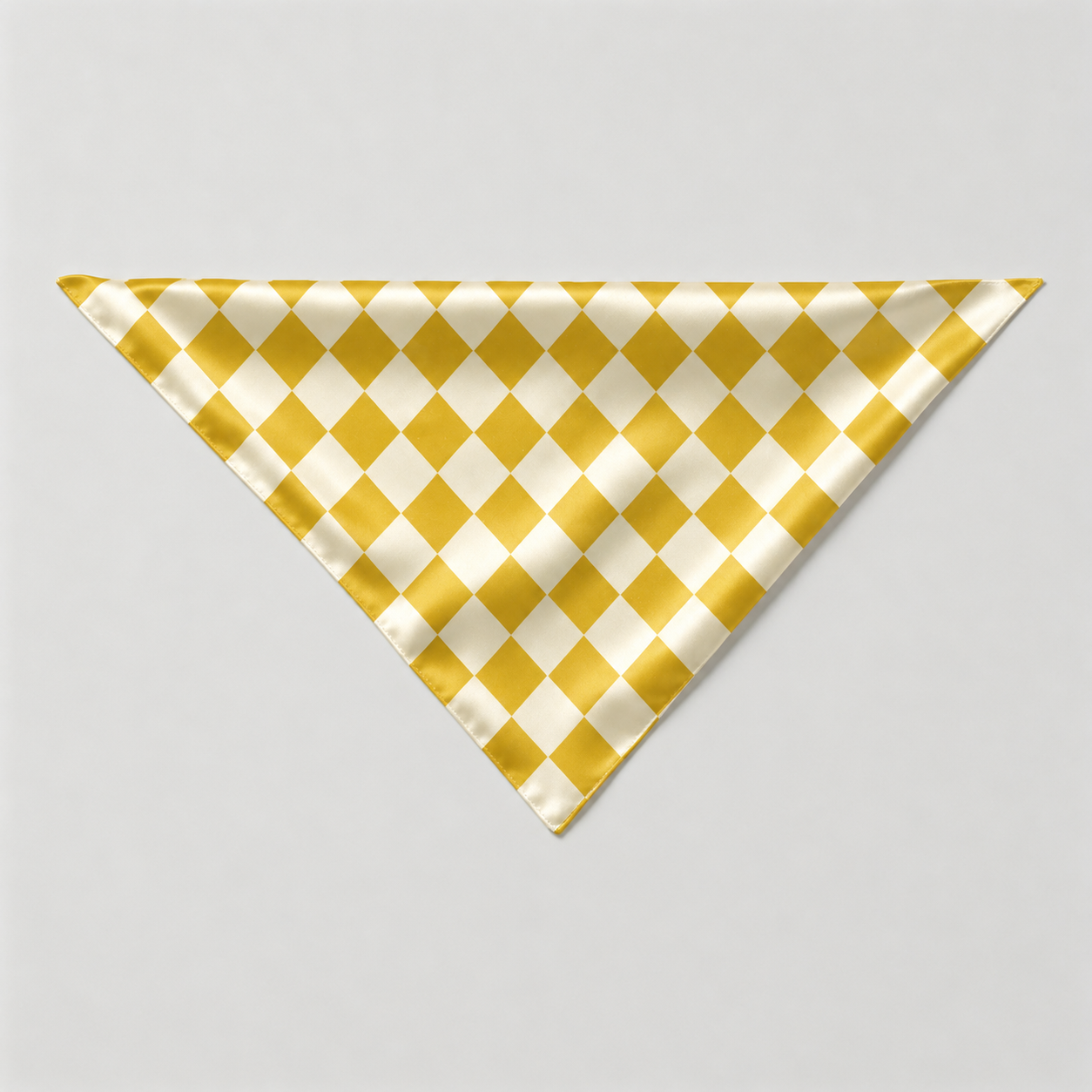 Yellow and White Argyle Satin Button-Up Family Pajamas Set