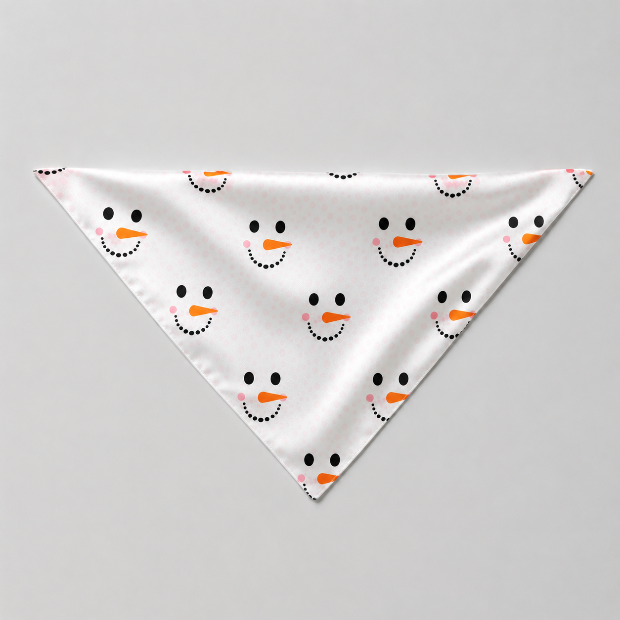 Cute Snowman Face Print Satin Button-Up Family Christmas Pajamas Set