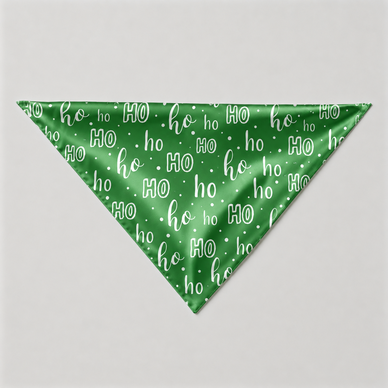 Emerald Green White Ho Ho Letter Print Satin Button-Up Family Christmas Pajamas Set