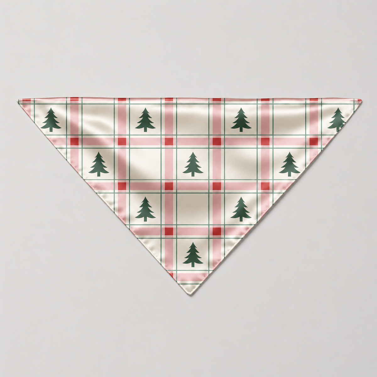 Family Christmas Tree Satin Pajama Set Festive Plaid Button-Front Holiday Sleepwear Lounge Top and Pants