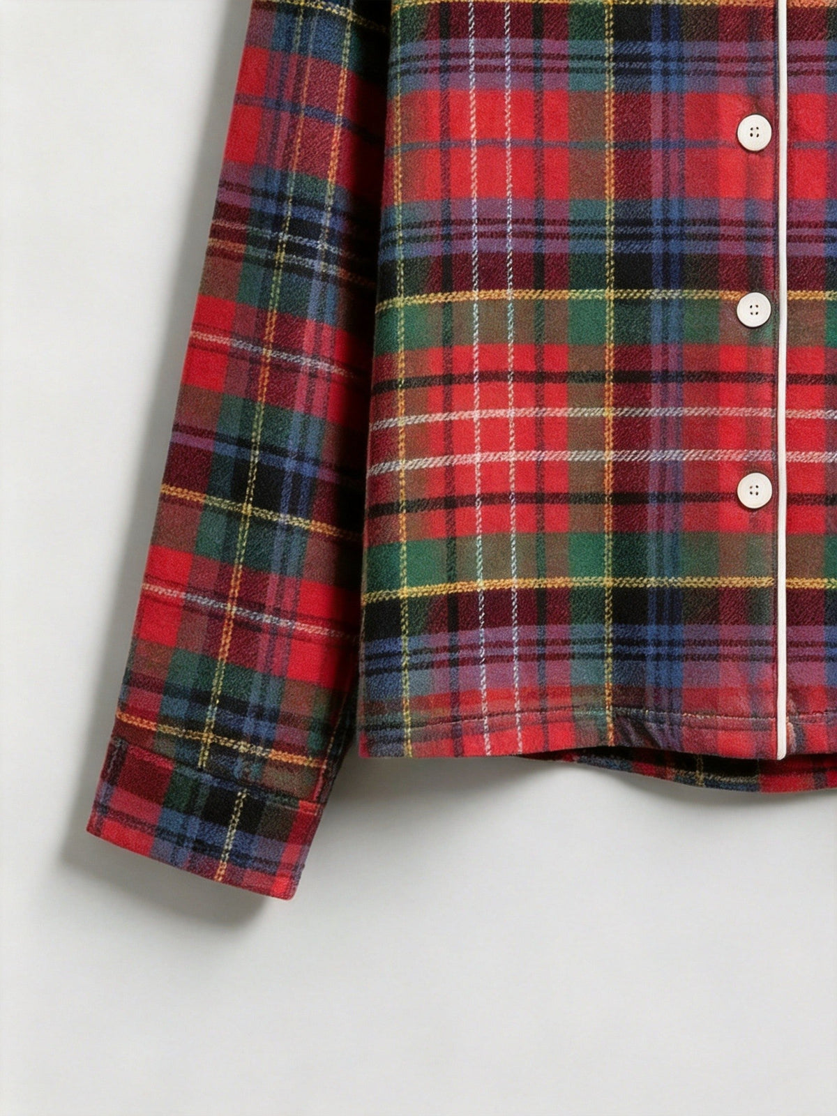 Matching Family Christmas Pajamas - Traditional Red & Green Tartan Plaid Button-Down Set