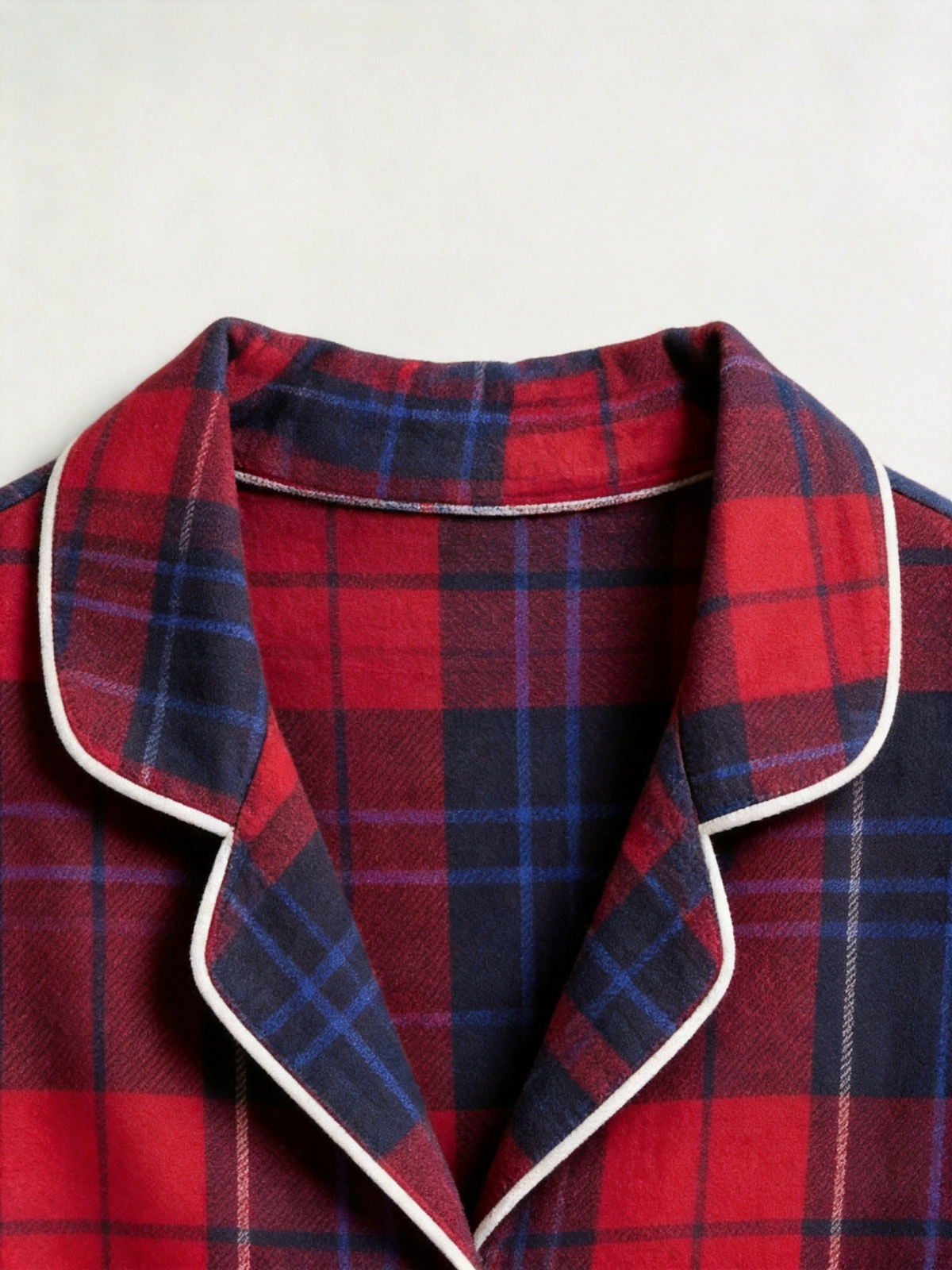 Matching Family Christmas Pajamas - Red & Navy Blue Tartan Plaid Button-Down Sleep Set