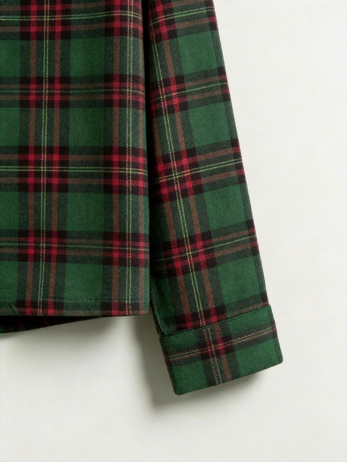 Matching Family Christmas Pajamas - Dark Green & Red Tartan Plaid Button-Down Sleepwear