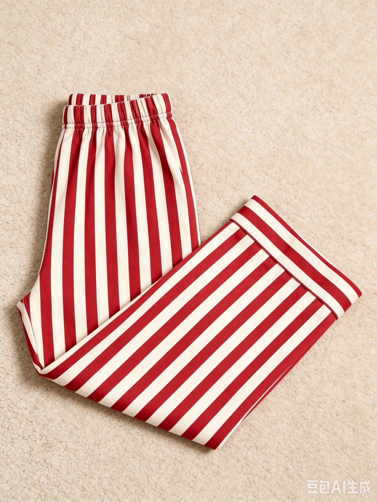 Matching Couple Pajamas - Red & White Bold Vertical Striped Button up Pajamas