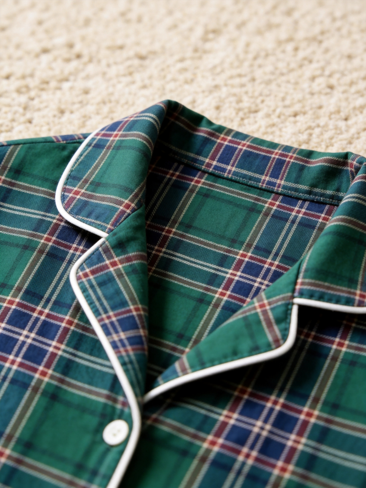 Classic Green Tartan Button-Down Plaid Family Christmas Pajamas
