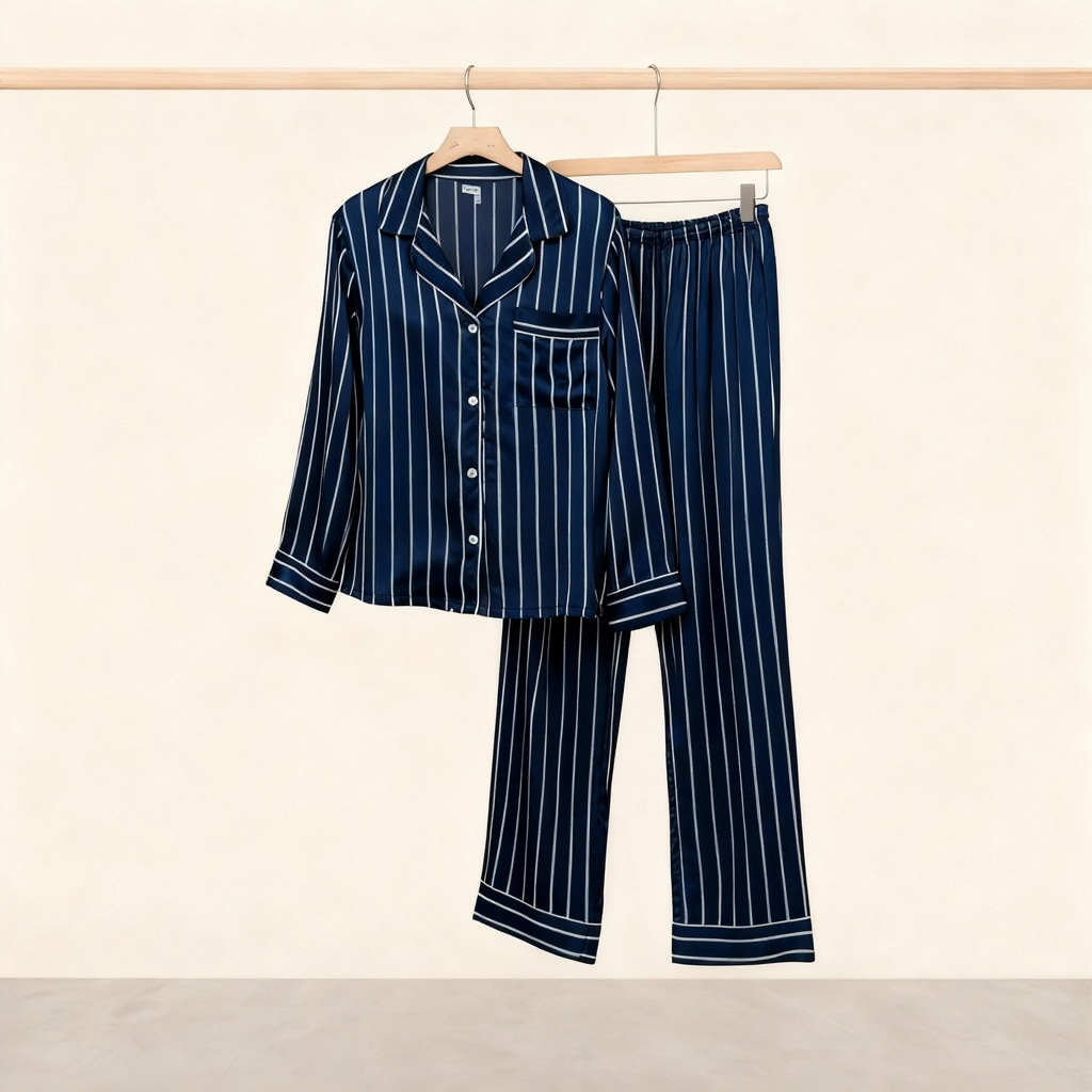 Elegant Satin Gray Pajama Set for the Whole Family