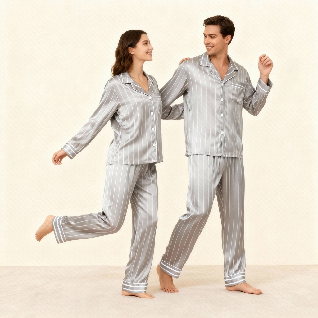 Elegant Satin Pajama Set for the Whole Family