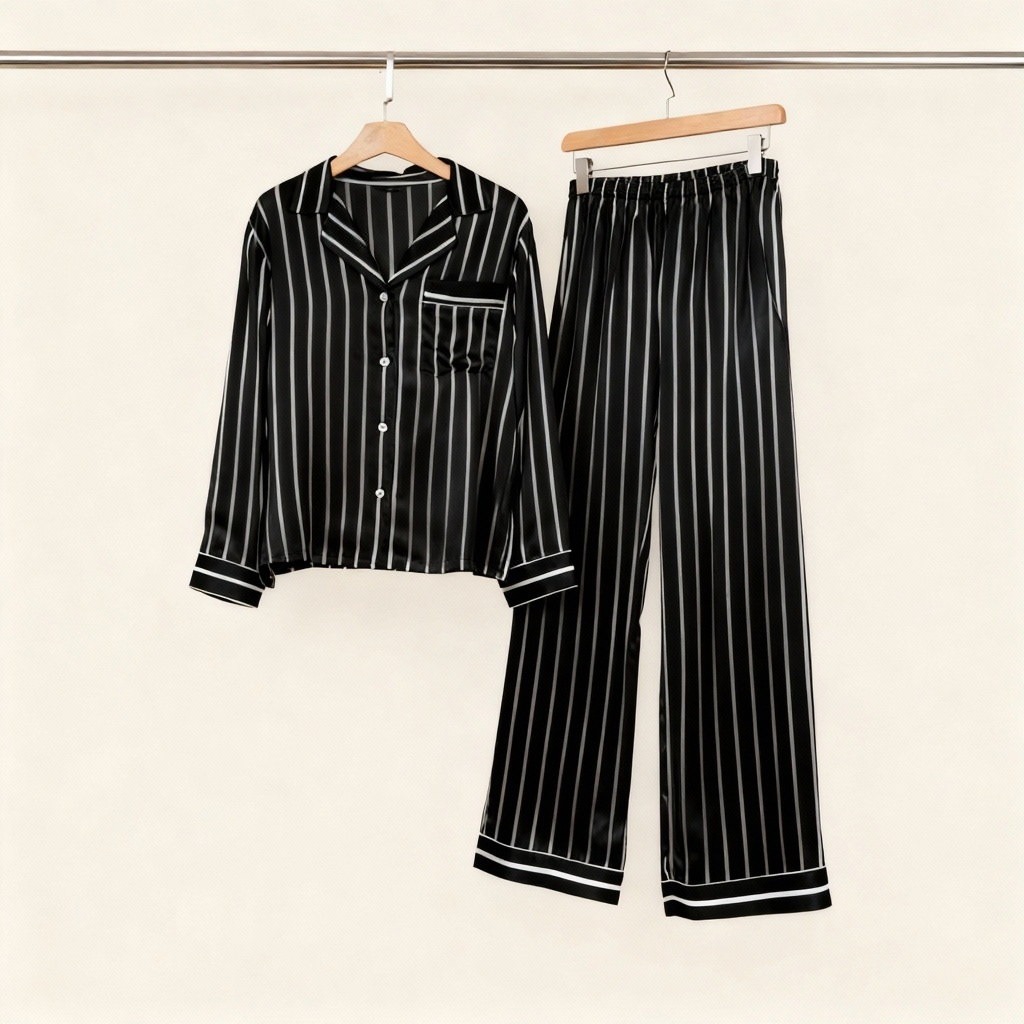 Elegant Satin Blue Pajama Set for the Whole Family