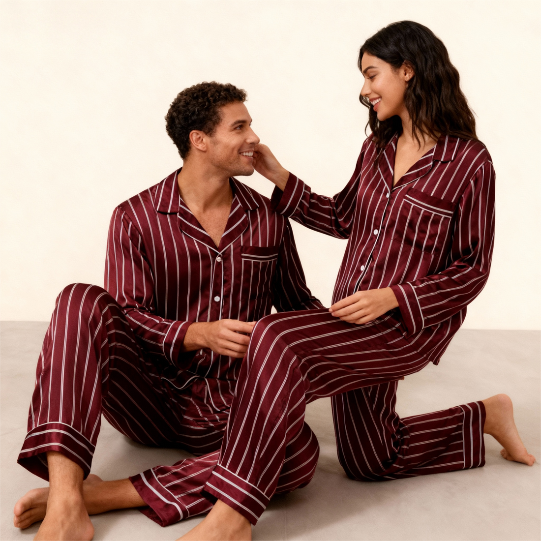 Elegant Satin Pajama Set for the Whole Family