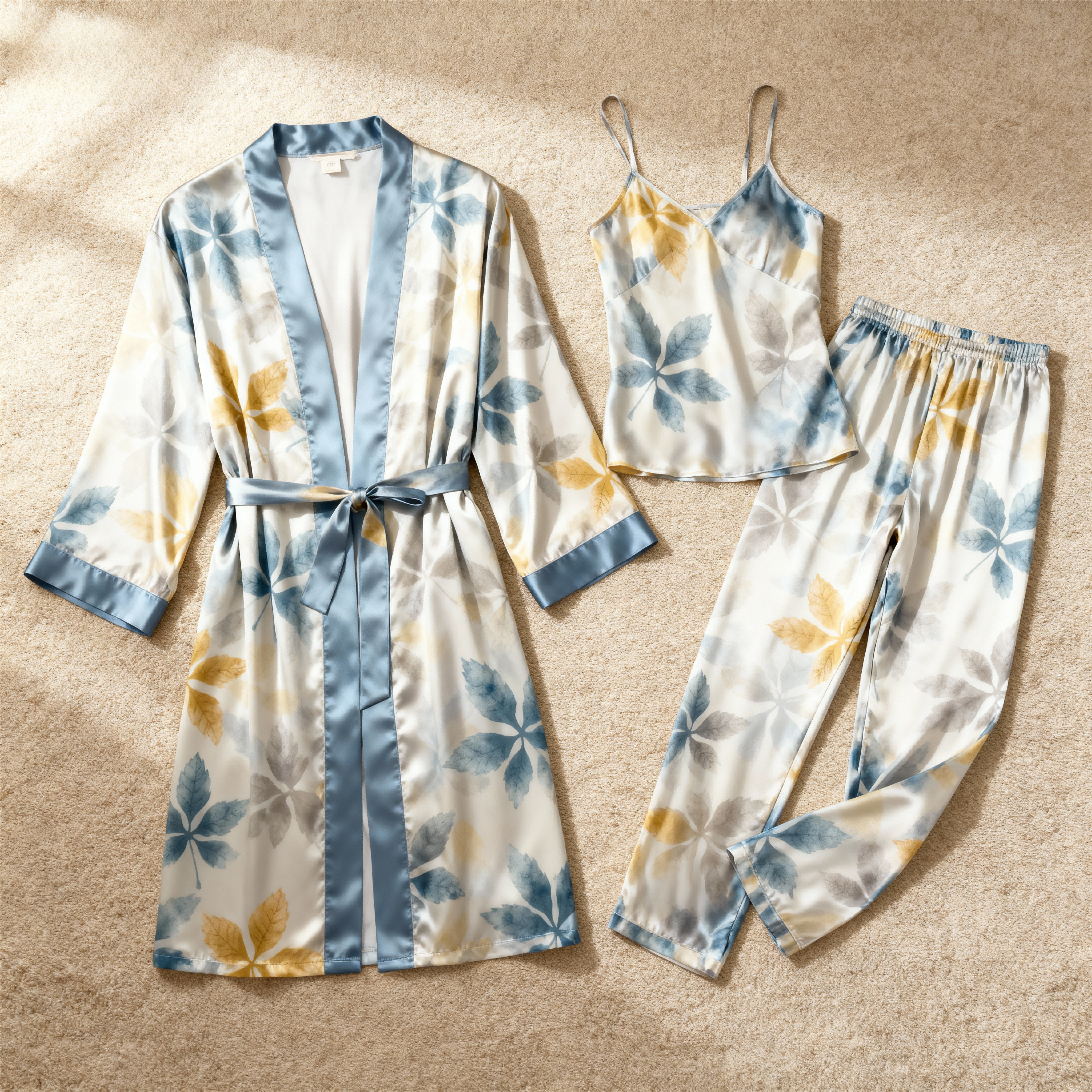 3-Piece Women¡¯s Silky Satin Nightwear