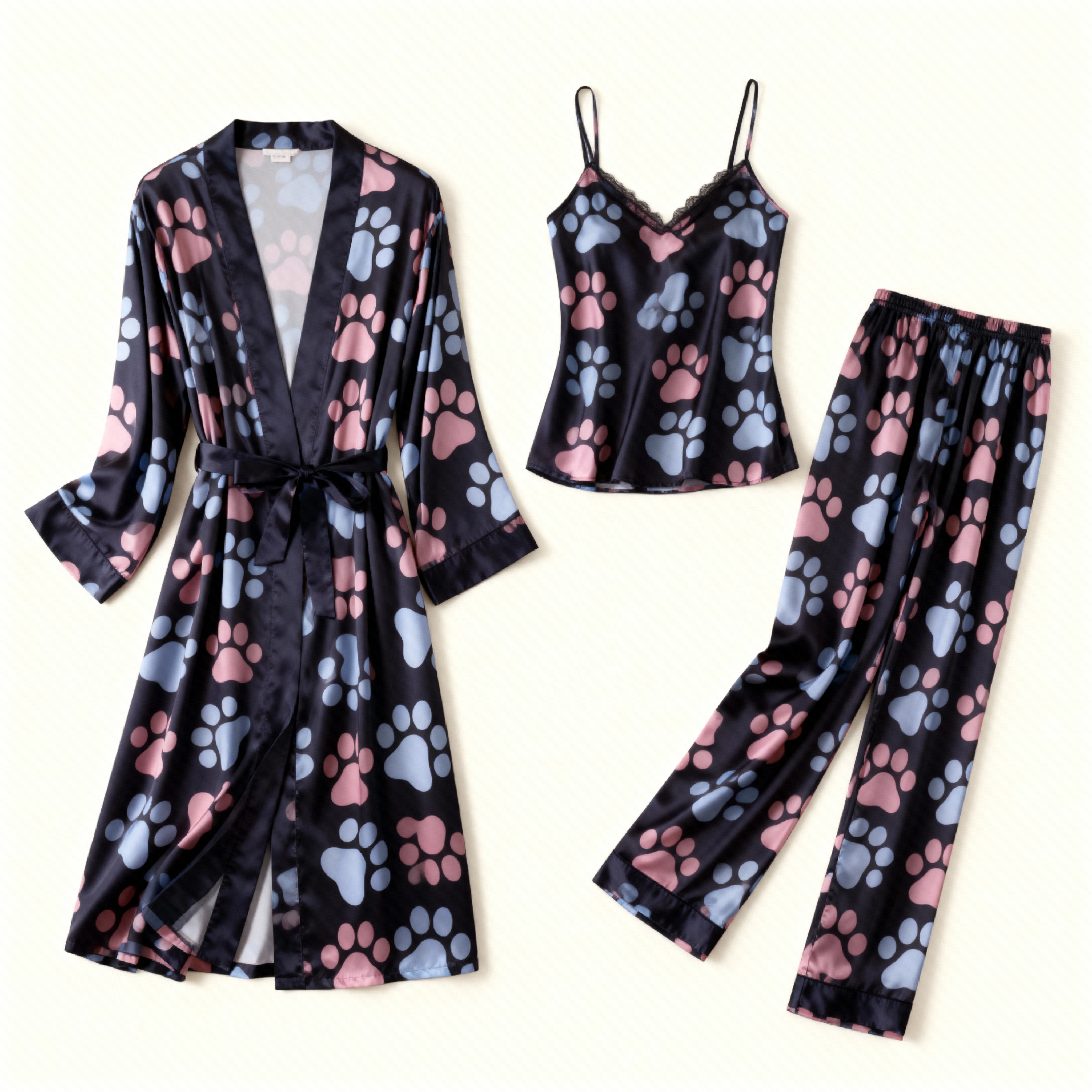Luxury Floral Satin Lounge Set