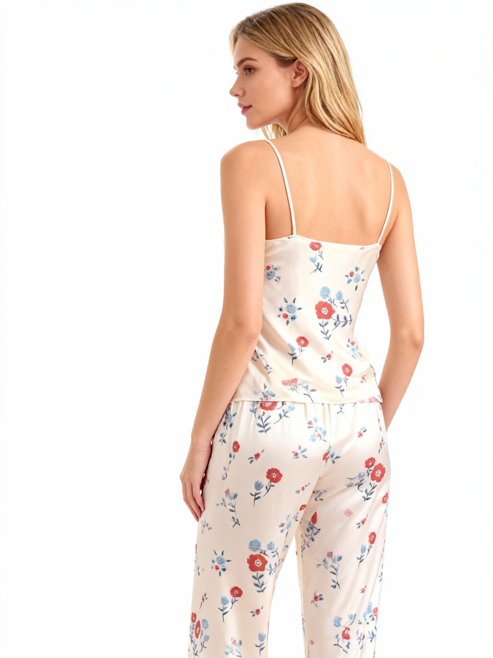 Silky Satin 3-Piece Nightwear Set in Charming Florals Design