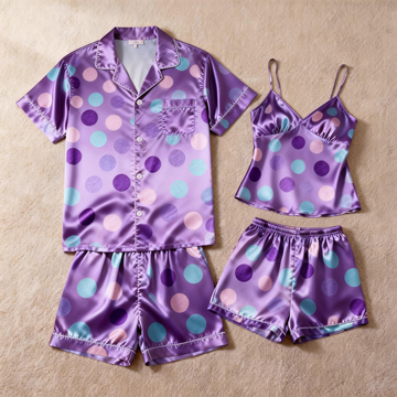 Comfortable and Stylish Satin Pajamas Short Set