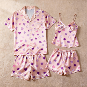 Classic Couple Pajamas: Satin Fabric for All Seasons