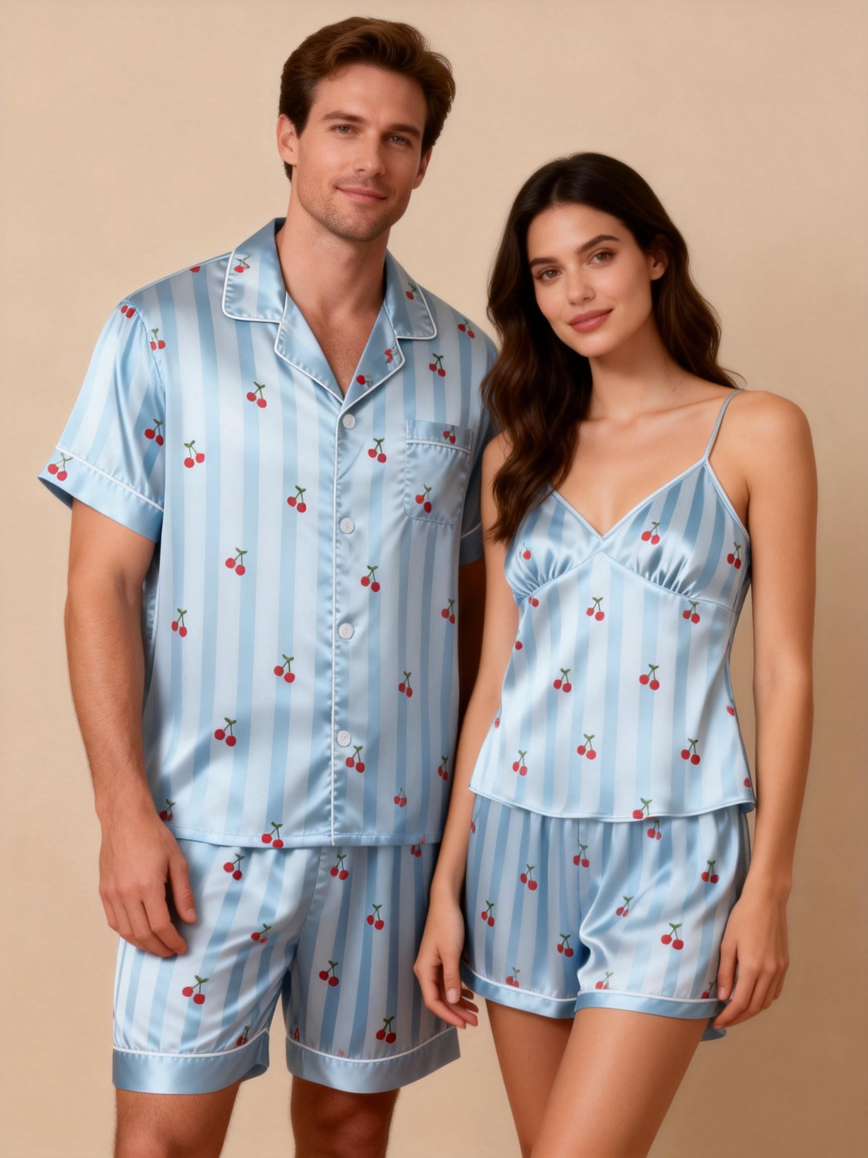 Silky Classic Sleepwear for Couples – Satin Pajama Set