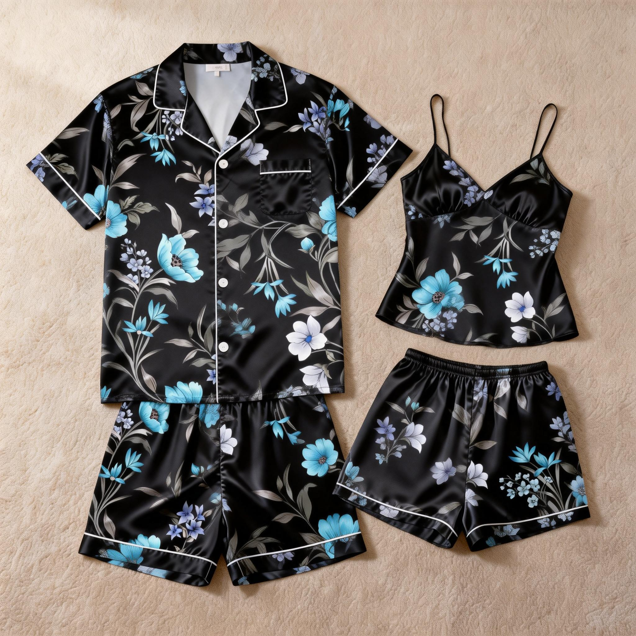 Couple’s Satin Sleepwear Set – Short & Comfortable