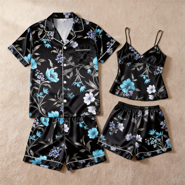 Couple’s Satin Sleepwear Set – Short & Comfortable