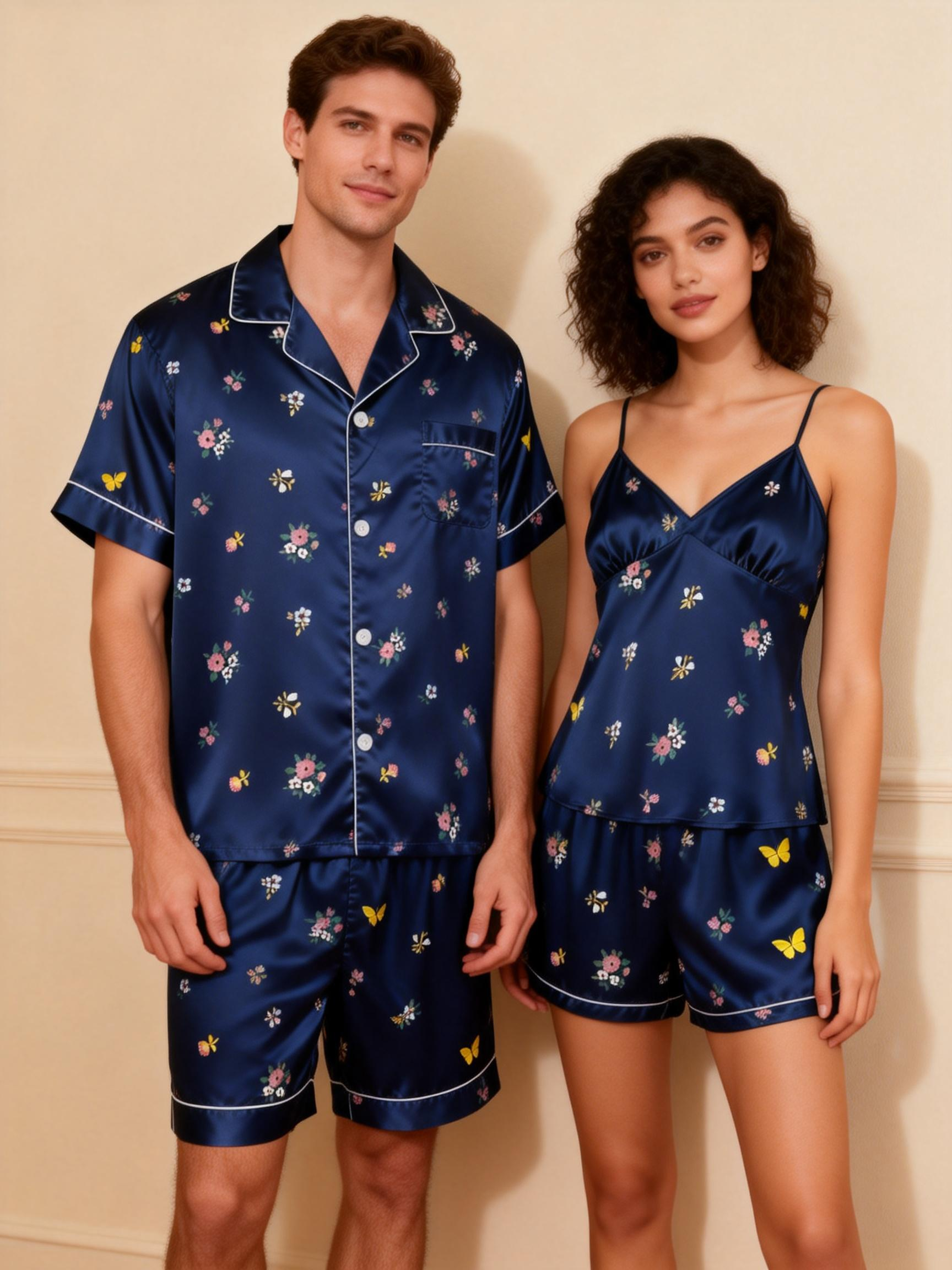 Silky Satin Pajamas for Two – Luxurious Sleep Experience