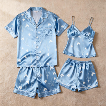 Matching Silky Satin Sleep Set for Him & Her – Short & Sweet