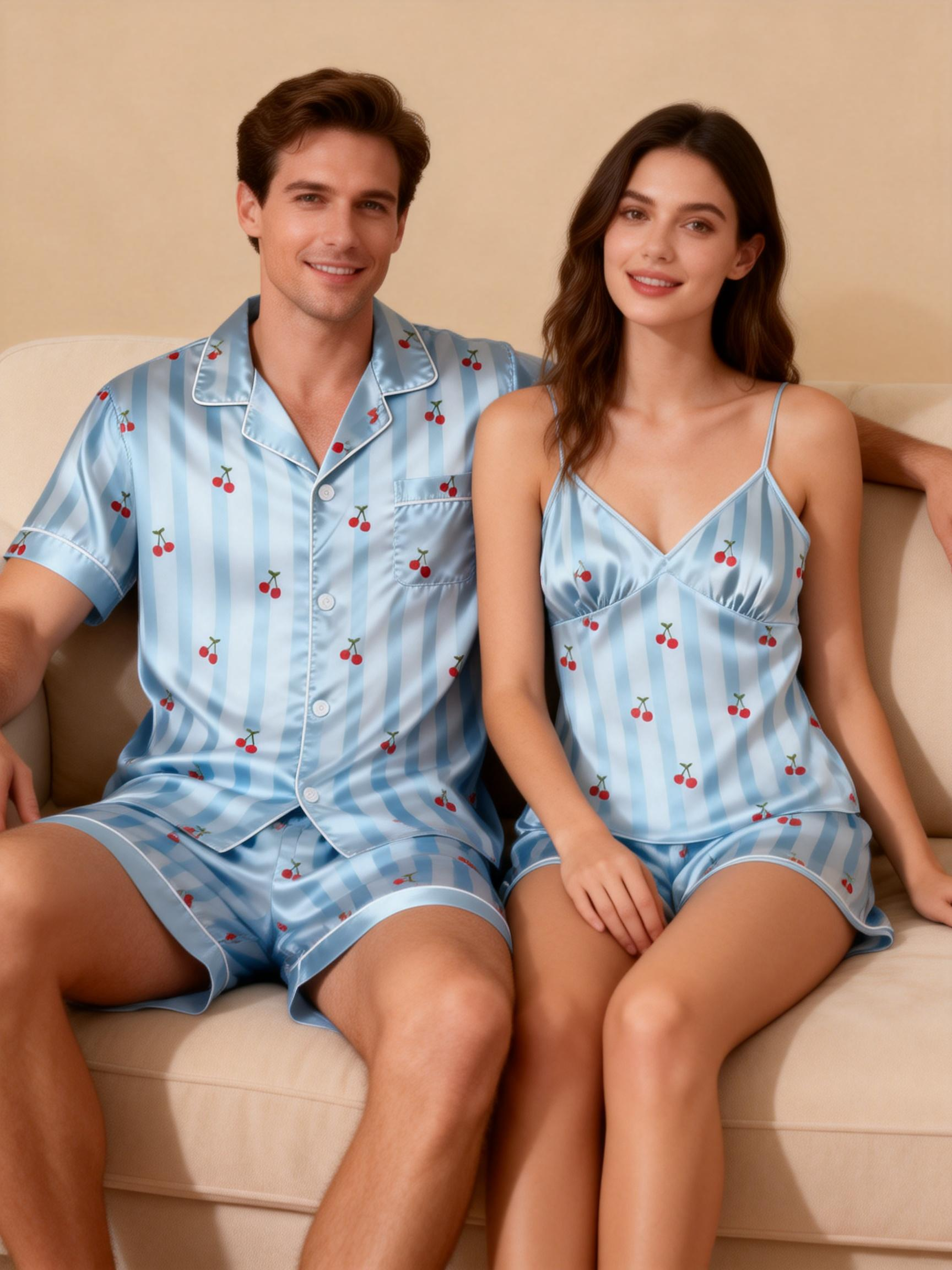 Silky Classic Sleepwear for Couples – Satin Pajama Set