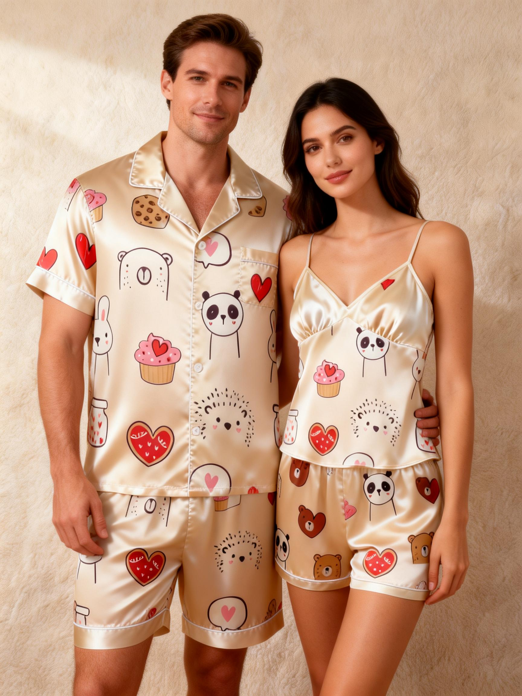 Coordinating Satin PJs for Couples – Summer Sleepwear