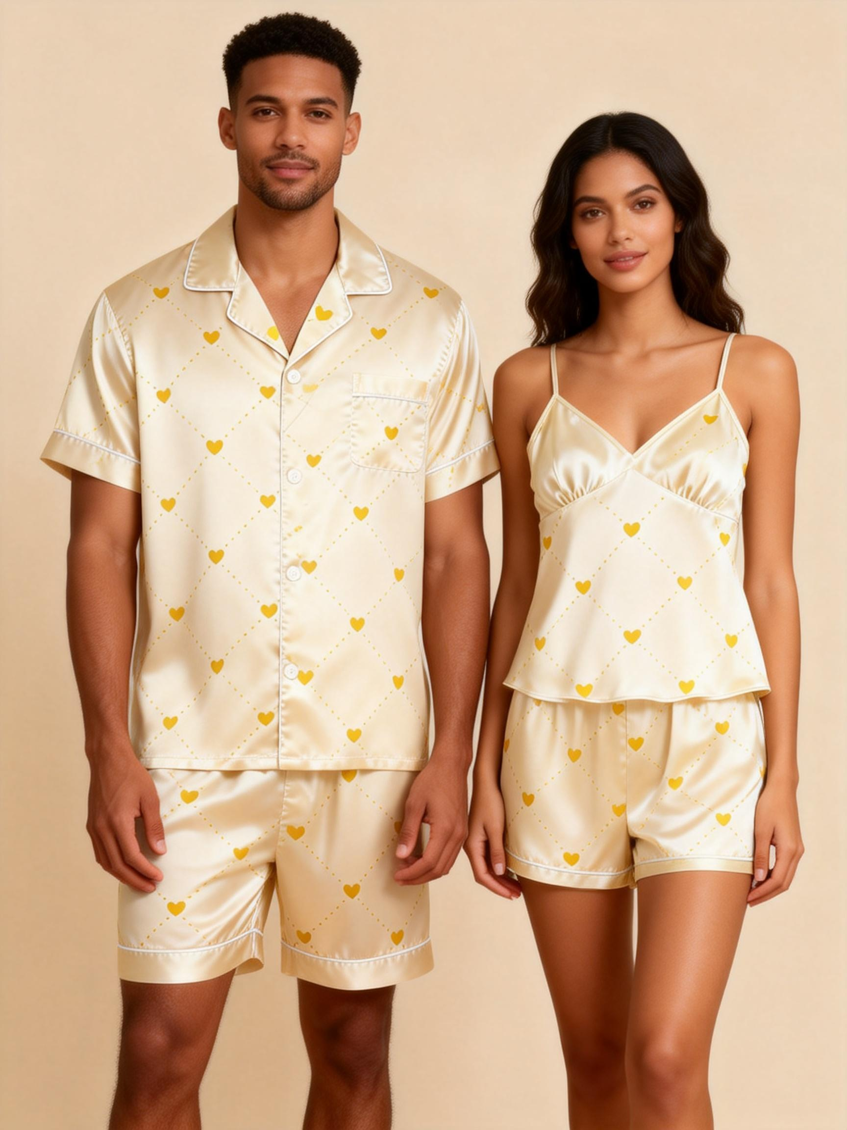 Silky Satin Sleepwear Set for Couples – Lightweight & Chic