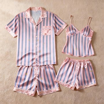 Silky Satin Pajama Short Set for Couples – Elegant & Lightweight