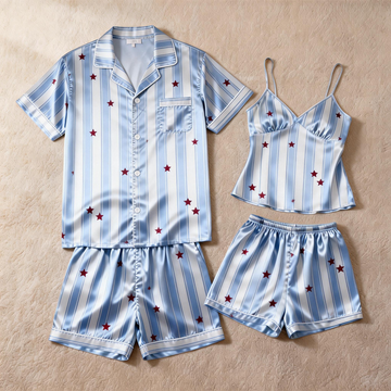 His & Her Silky Satin Pajamas – Matching Sleep Set