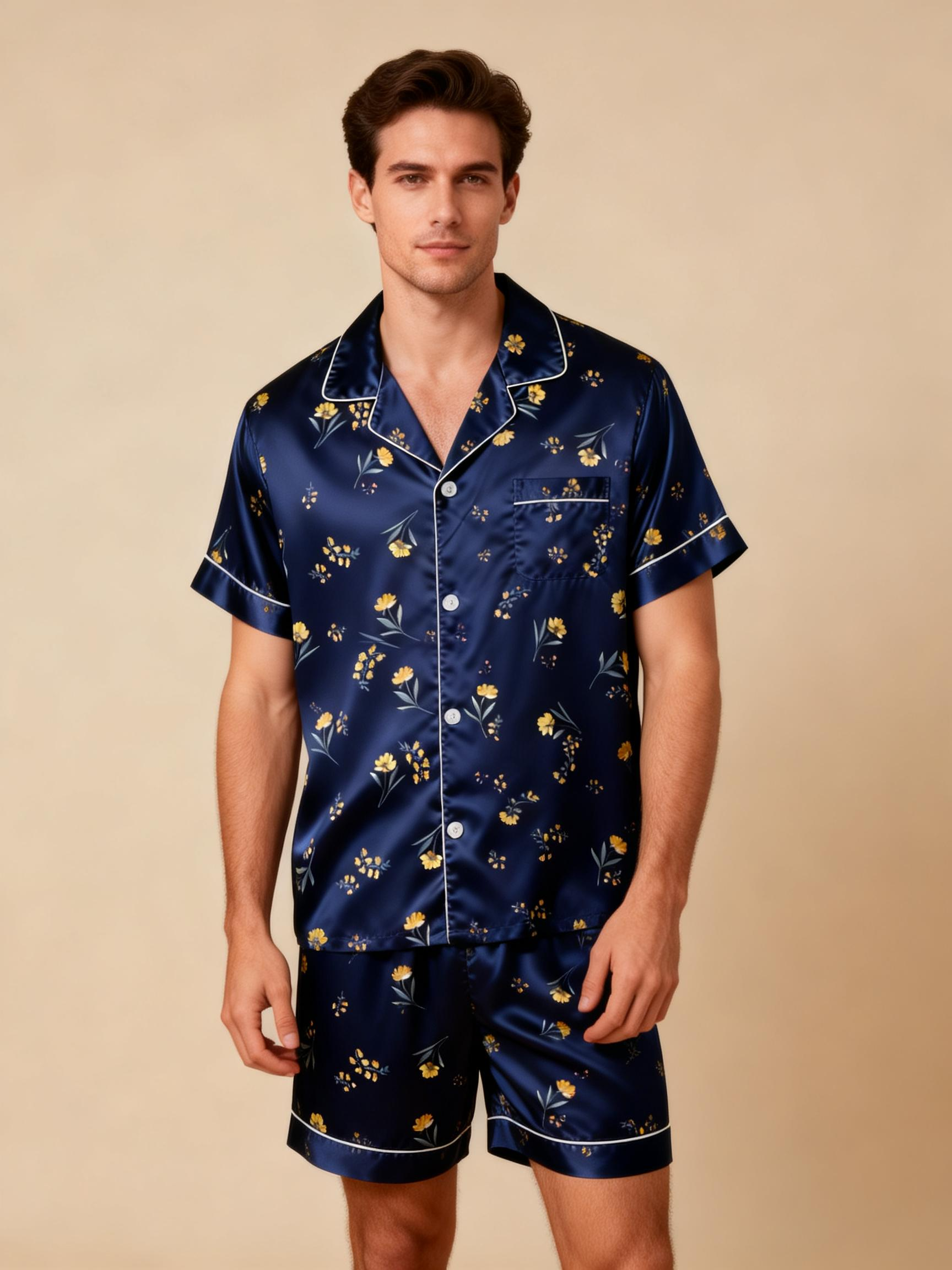 Silky Satin Couple Pajamas – Perfect for Wedding Nights