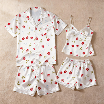 Romantic Silky Sleep Set for Couples – Satin Pajamas