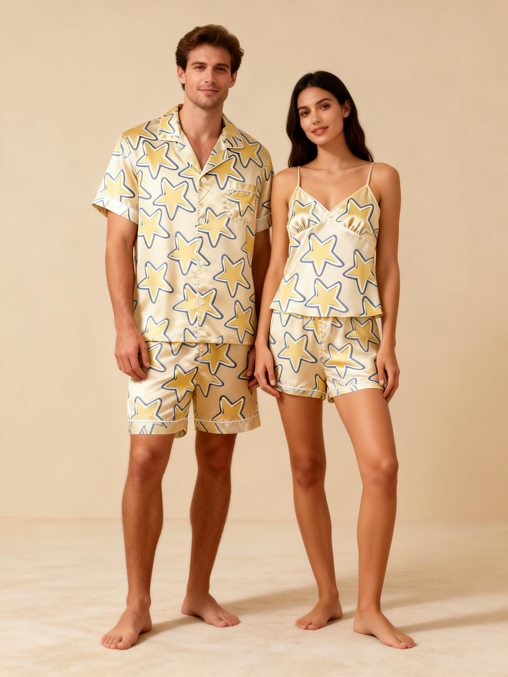 Couple’s Silky Bedtime Set – Satin Pajama Shorts