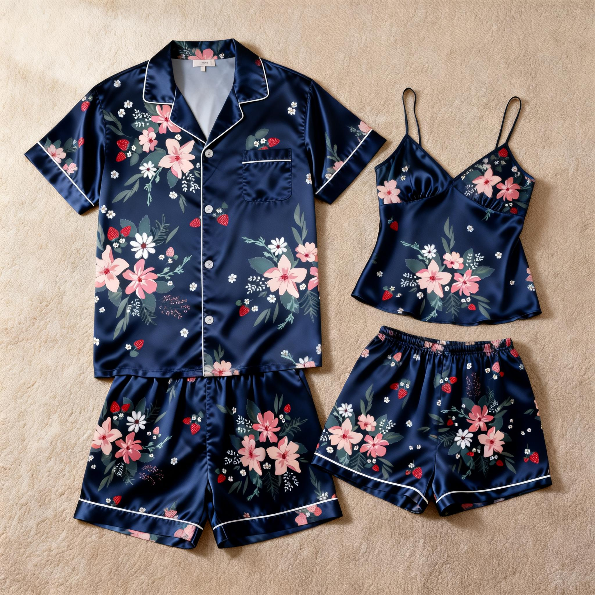 Couple’s Silky Satin Short Set – Ideal Anniversary Gift